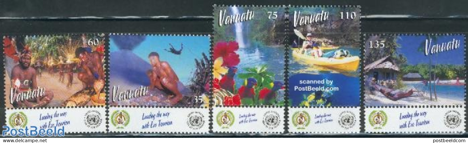 Vanuatu 2002 Eco Tourism 5v, Mint NH, History - Nature - Sport - Transport - Various - Geology - Birds - Water, Dams &.. - Plongée