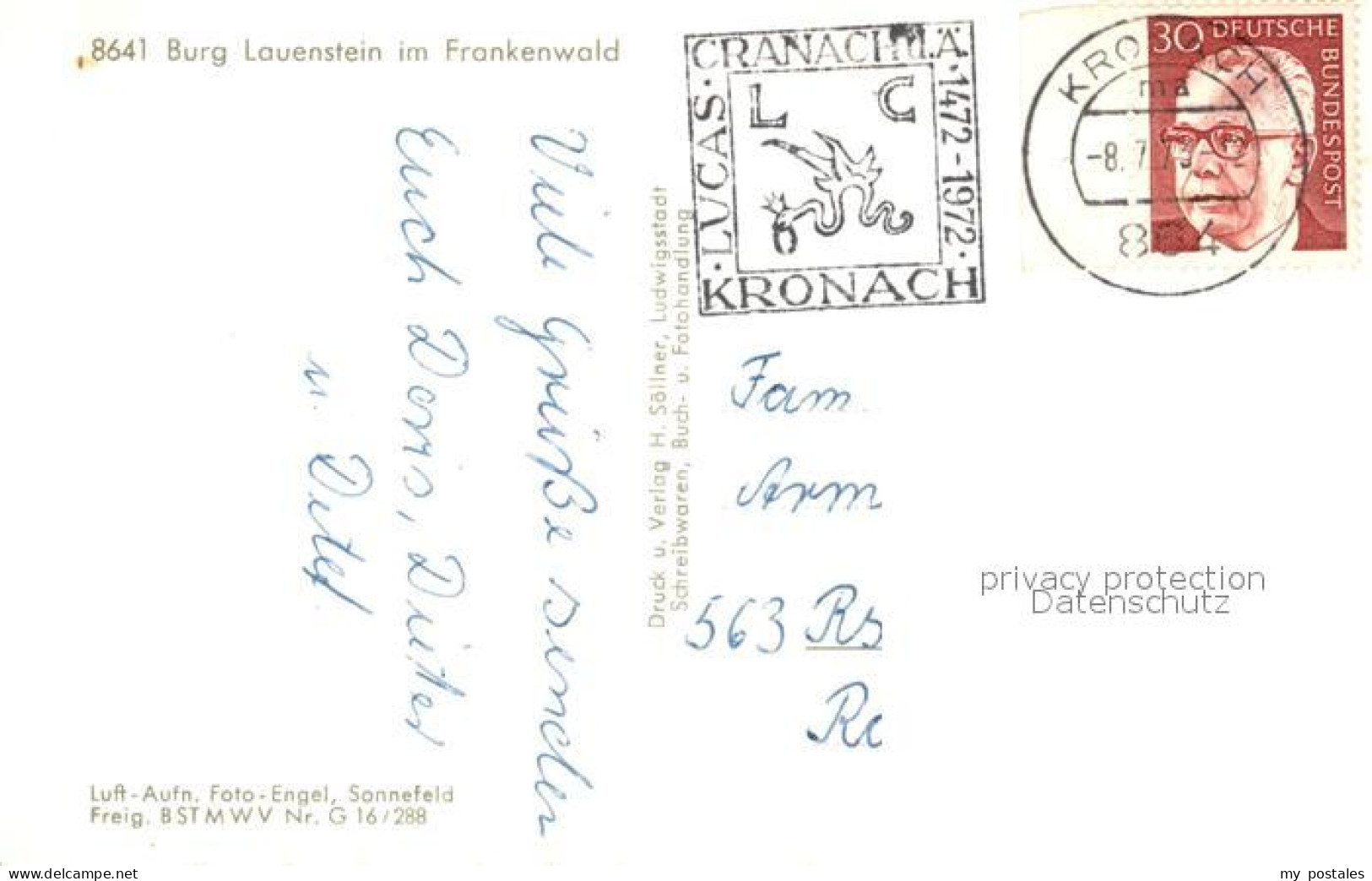 73334199 Kronach Oberfranken Burg Lauenstein Im Frankenwald Fliegeraufnahme Kron - Kronach