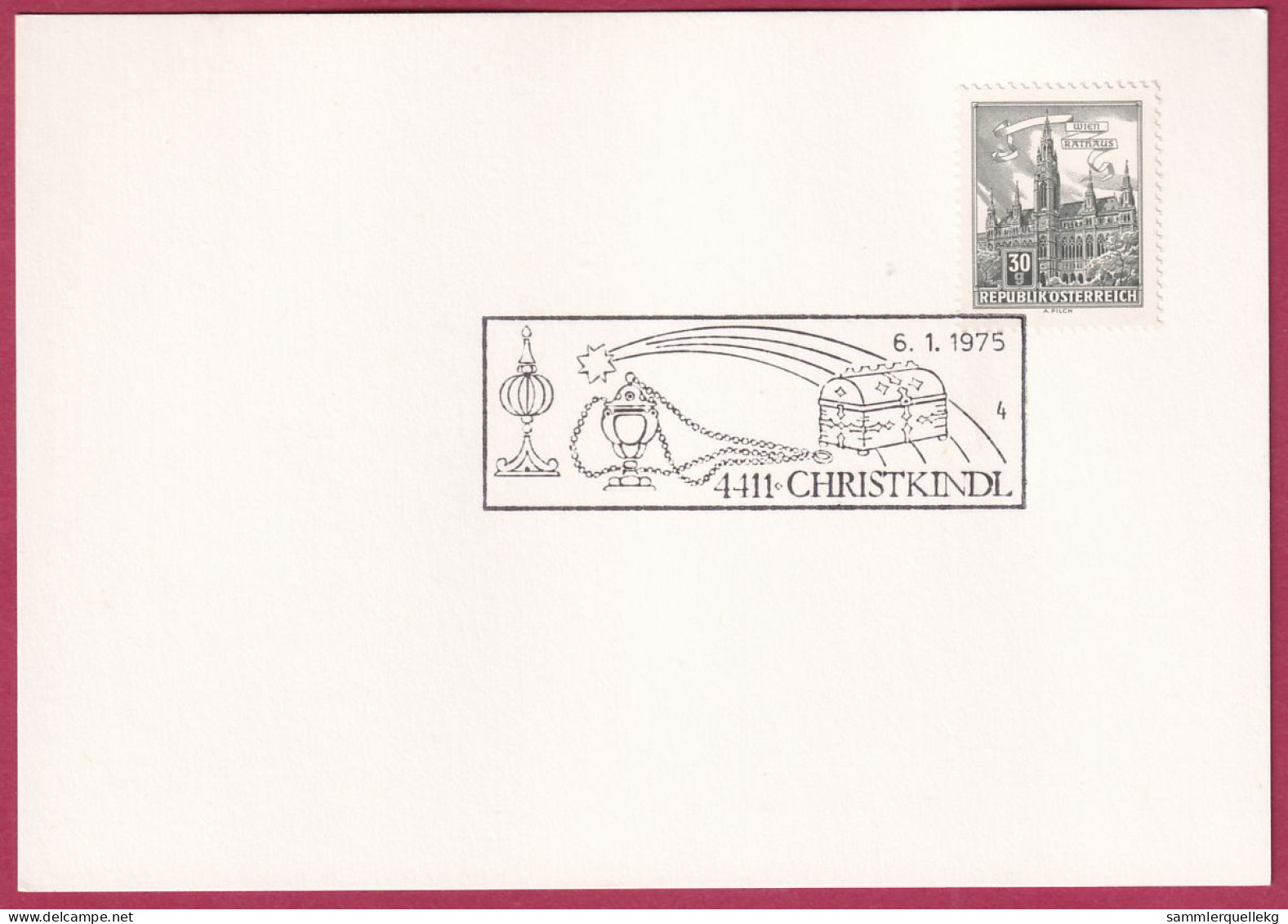 Österreich Sonderstempel Auf Karte, 4411 Christkindl 6. 1. 1975 - Cartas & Documentos