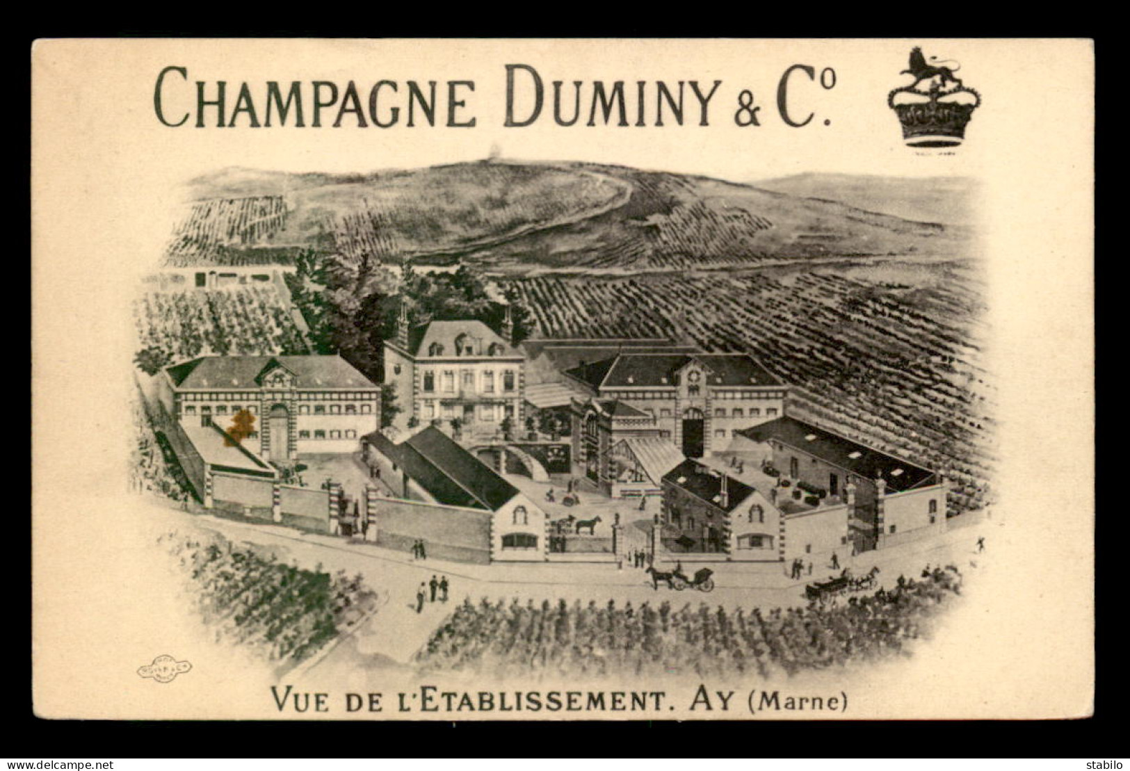 51 - AY - ETABLISSEMENT DE CHAMPAGNE DUMINY & CIE - CARTE ILLUSTREE - Ay En Champagne