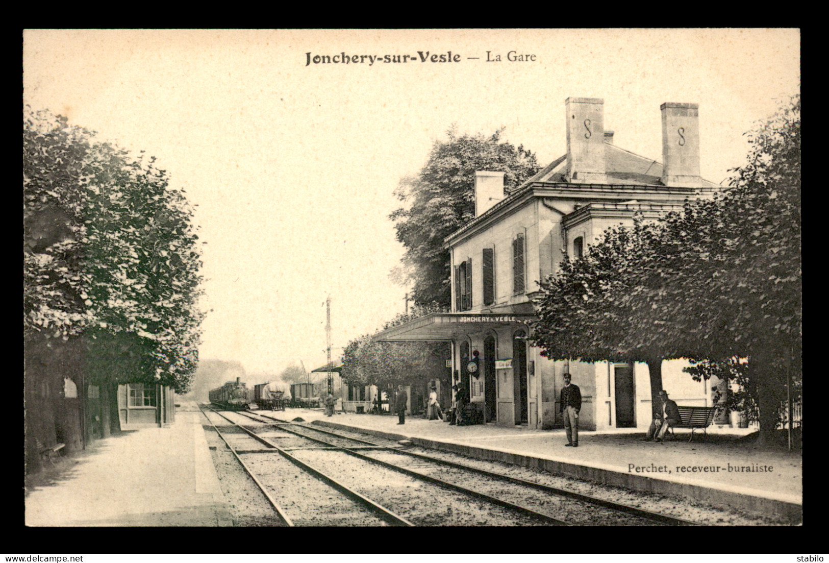 51 - JONCHERY-SUR-VESLE - LES QUAIS DE LA GARE DE CHEMIN DE FER - TRAINS - Jonchery-sur-Vesle