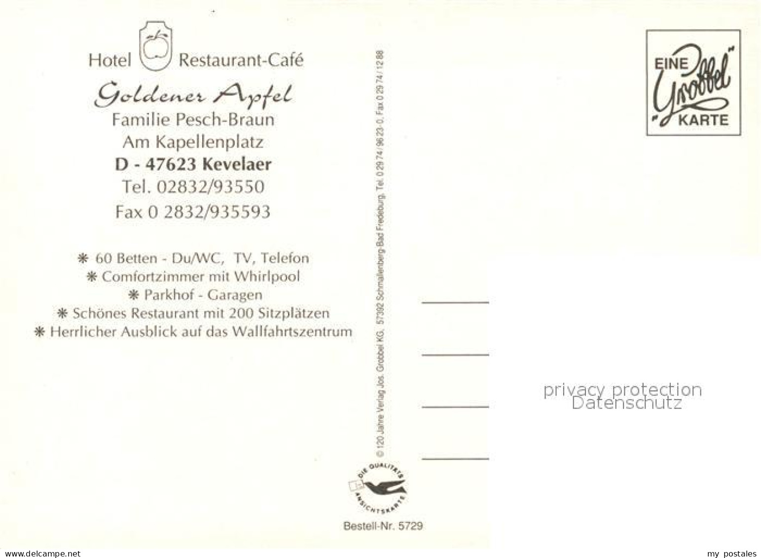 73333104 Kevelaer Hotel Restaurant Cafe Goldener Apfel Kevelaer - Kevelaer