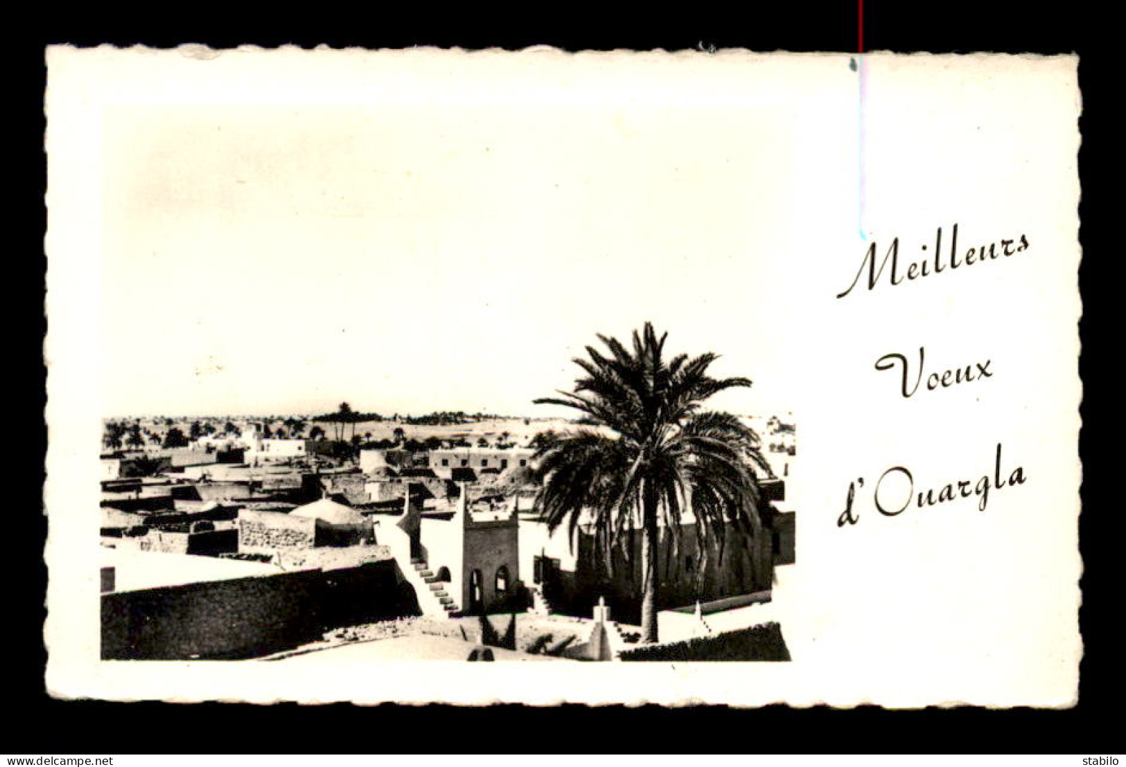 ALGERIE - SAHARA - OUARGLA - VUE GENERALE - CARTE DE VOEUX PETIT FORMAT 7 X 11 CM - Ouargla