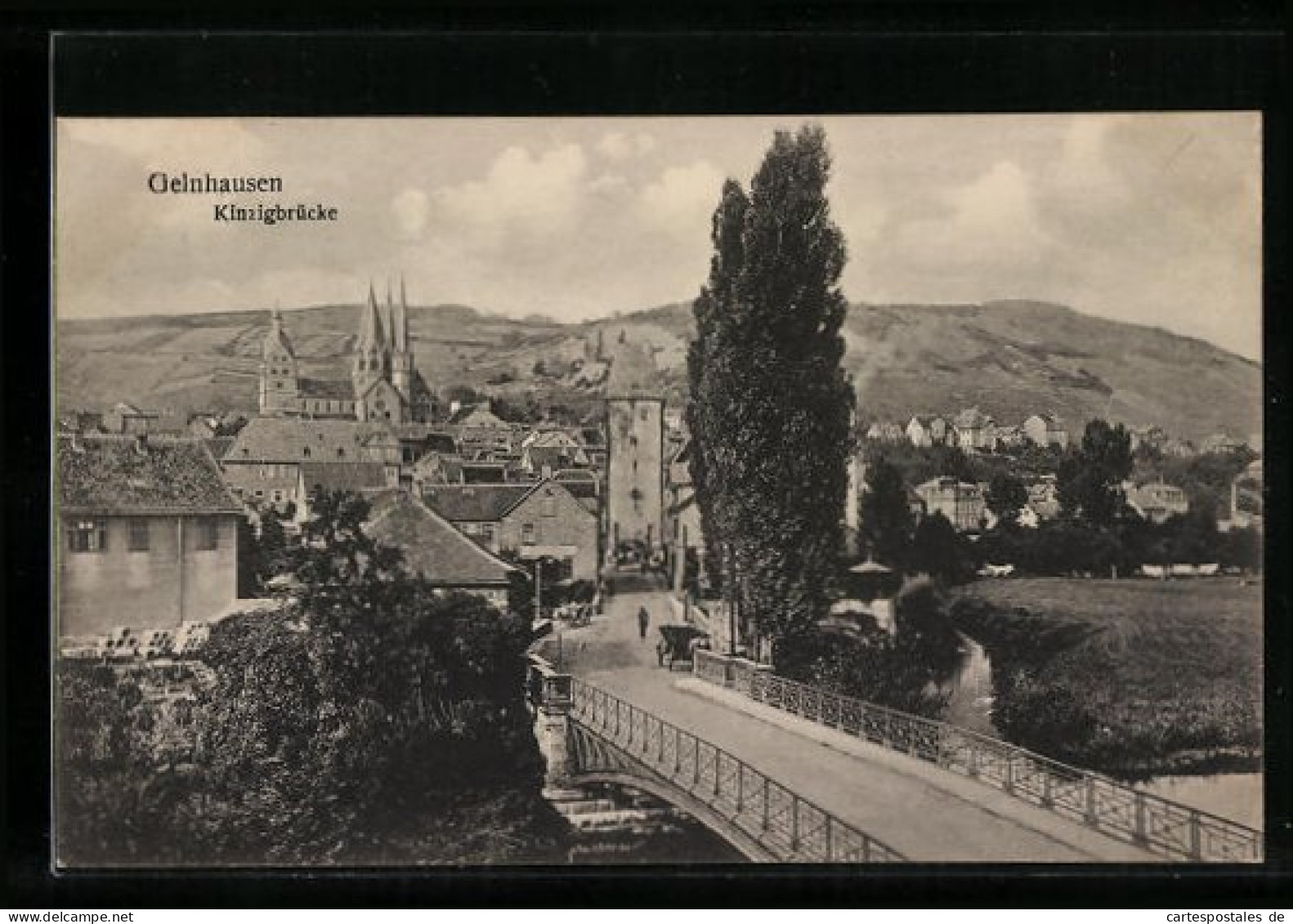 AK Gelnhausen, Ortsansicht Mit Kinzigbrücke  - Gelnhausen