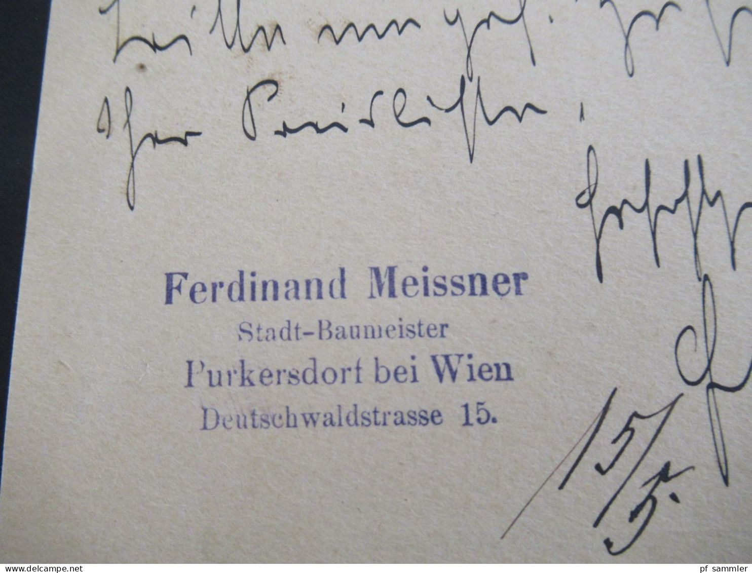 Österreich 1914 GA 5 Heller Stempel Purkersdorf An: China - Japan Import Oberbillwerder Bergedorf Abs. Stadt Baumeister - Cartes Postales