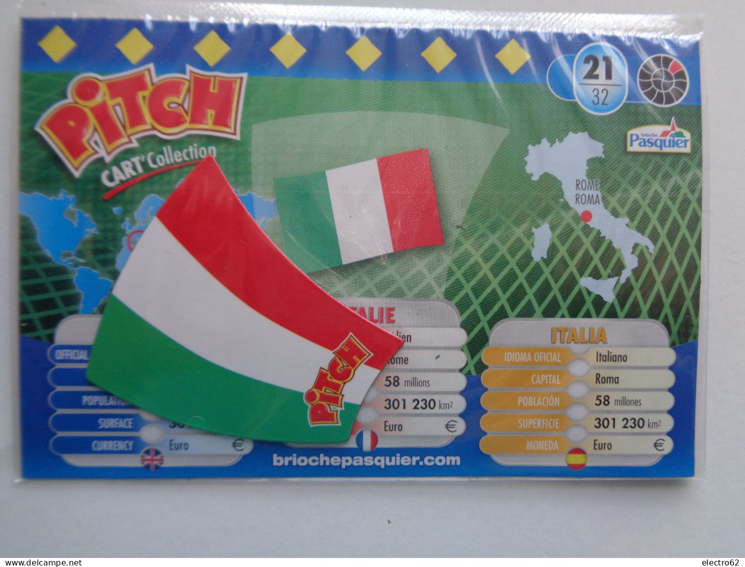 Magnet Pasquier Pitch Drapeau Italie Italy Italia Rome Roma Flag Bandiere Bandiera Bandera Flaggen Bandieras Flagge - Turismo