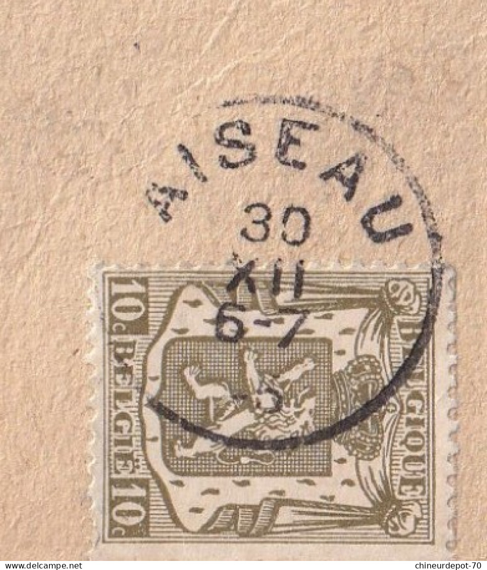 Lion Héraldique CACHET AISEAU 30 XII BONNE ANNEE - 1929-1937 Heraldieke Leeuw