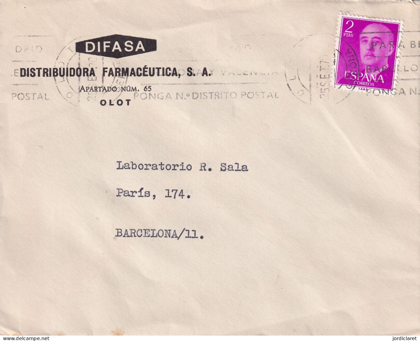 CARTA COMERCIAL 1970   OLOT GIRONA - Lettres & Documents