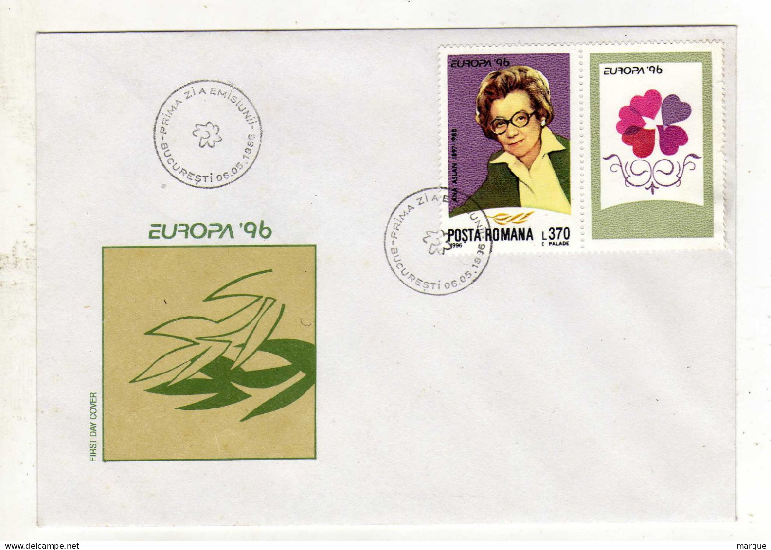 Enveloppe 1er Jour ROUMANIE ROMANIA Oblitération BUCURESTI 06/05/1996 - FDC