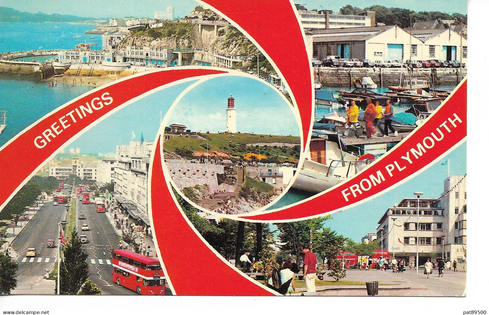 PLYMOUTH / GREETINGS FROM PLYMOUTH / CPM N° PLX 1664 Multivues - 5 - Dont PHARE / Voyagée 1978 / TBE//soldée - Plymouth