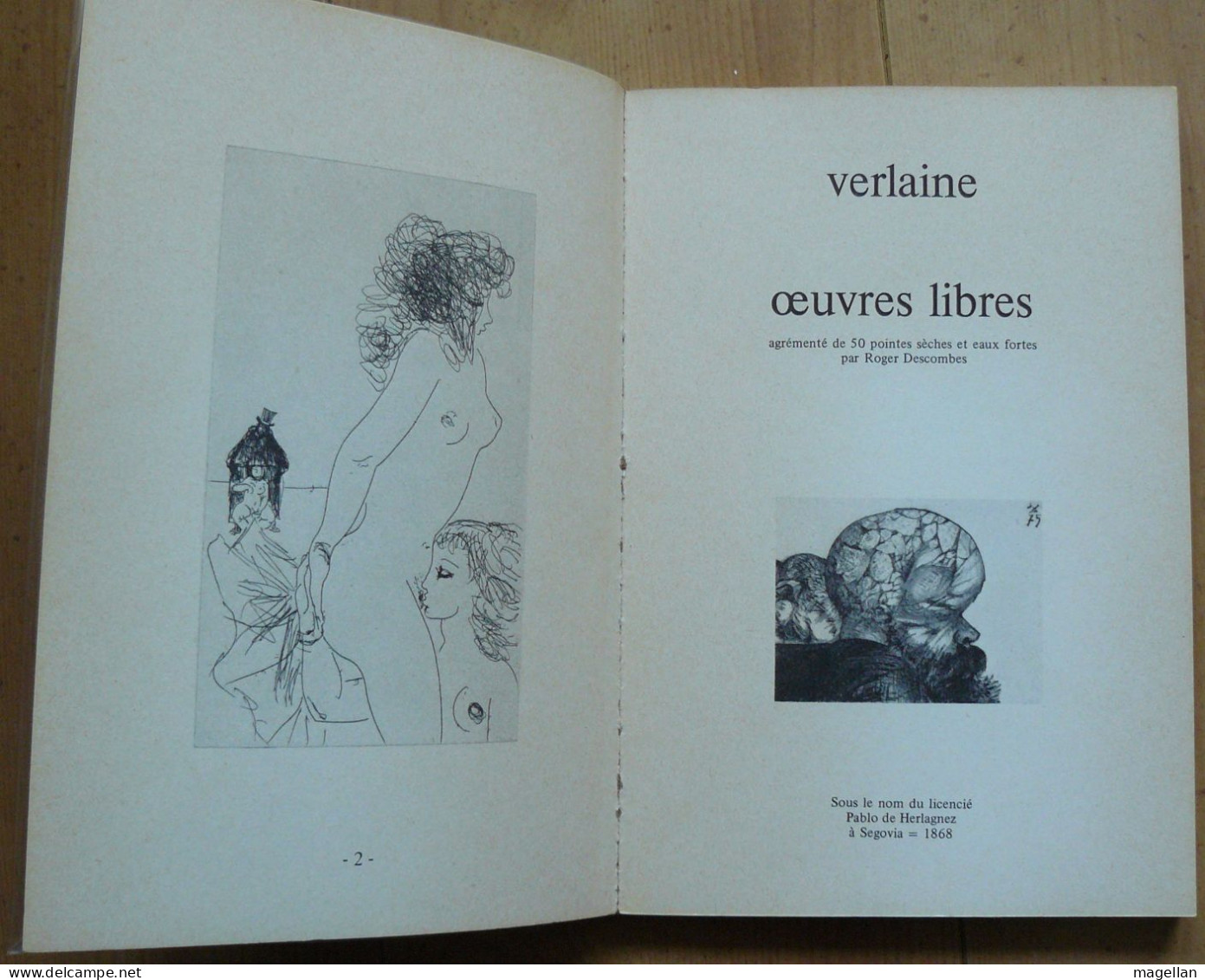 Verlaine - Œuvres Libres - Ouvrage Illustré Par R. Descombes - Poésie érotique - French Authors