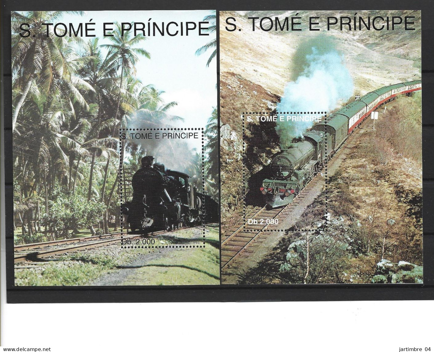 1993 SAINT THOMAS ET PRINCE BF 142-43** Trains, Locomotives - São Tomé Und Príncipe