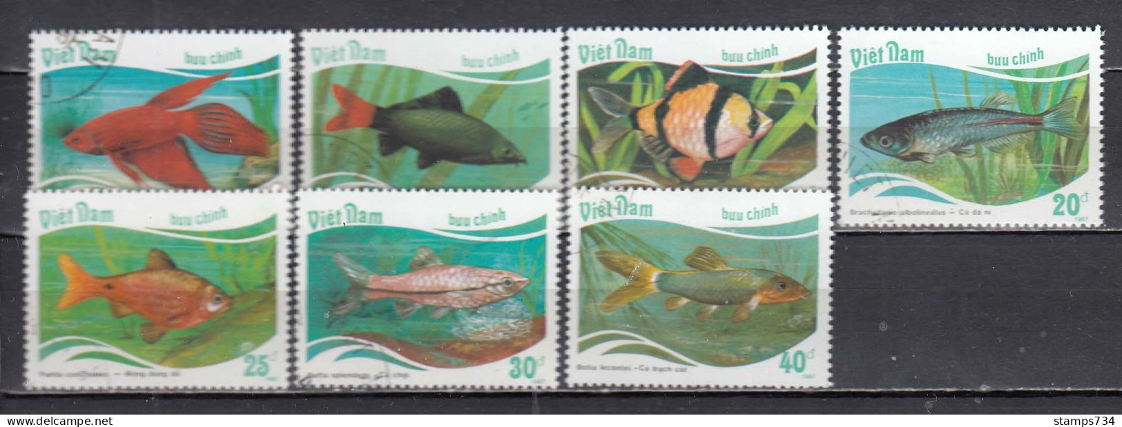 Vietnam 1988 - Fishes, Mi-Nr. 1896/902, Used - Vietnam