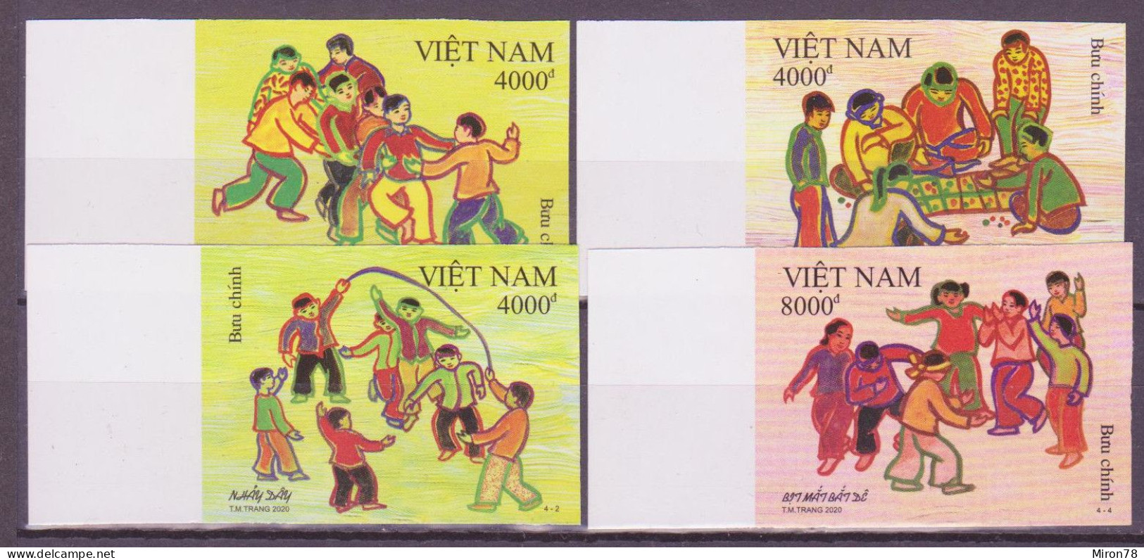 Vietnam 2020 Traditional Children Folk Games Set  Of 4  Imperf MNH Lot3 - Vietnam