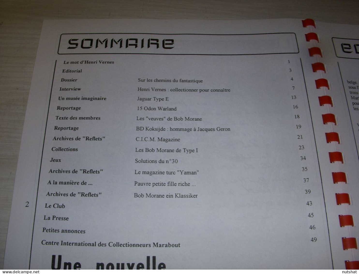 REVUE REFLETS Bob MORANE 31 09.1994 DOSSIER COLLECTION Les Bob MORANE De TYPE I  - Bob Morane