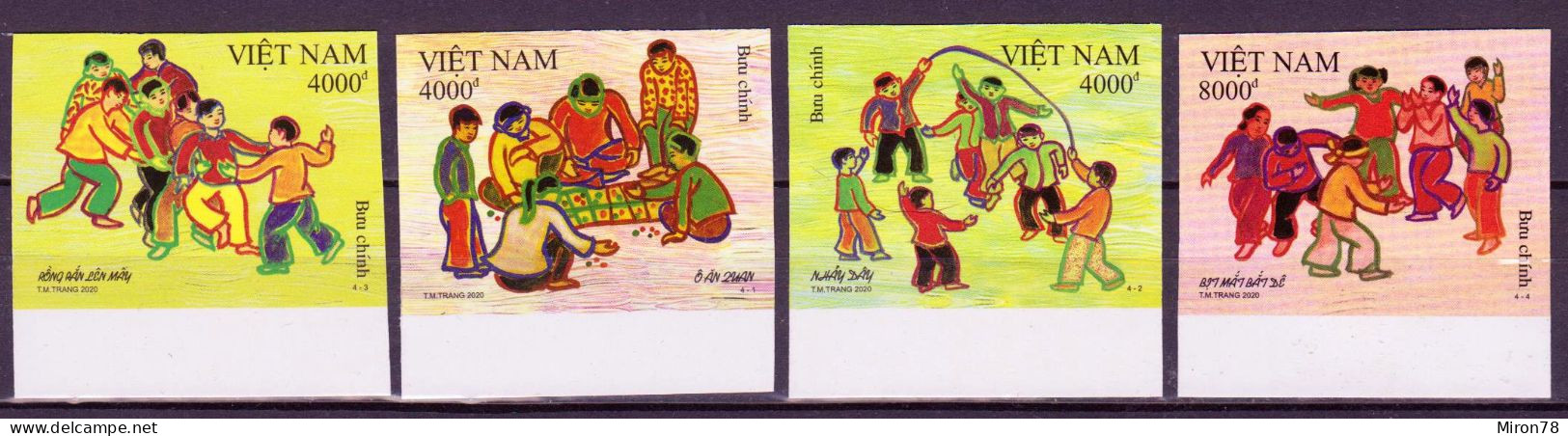 Vietnam 2020 Traditional Children Folk Games Set  Of 4  Imperf MNH Lot11 - Vietnam