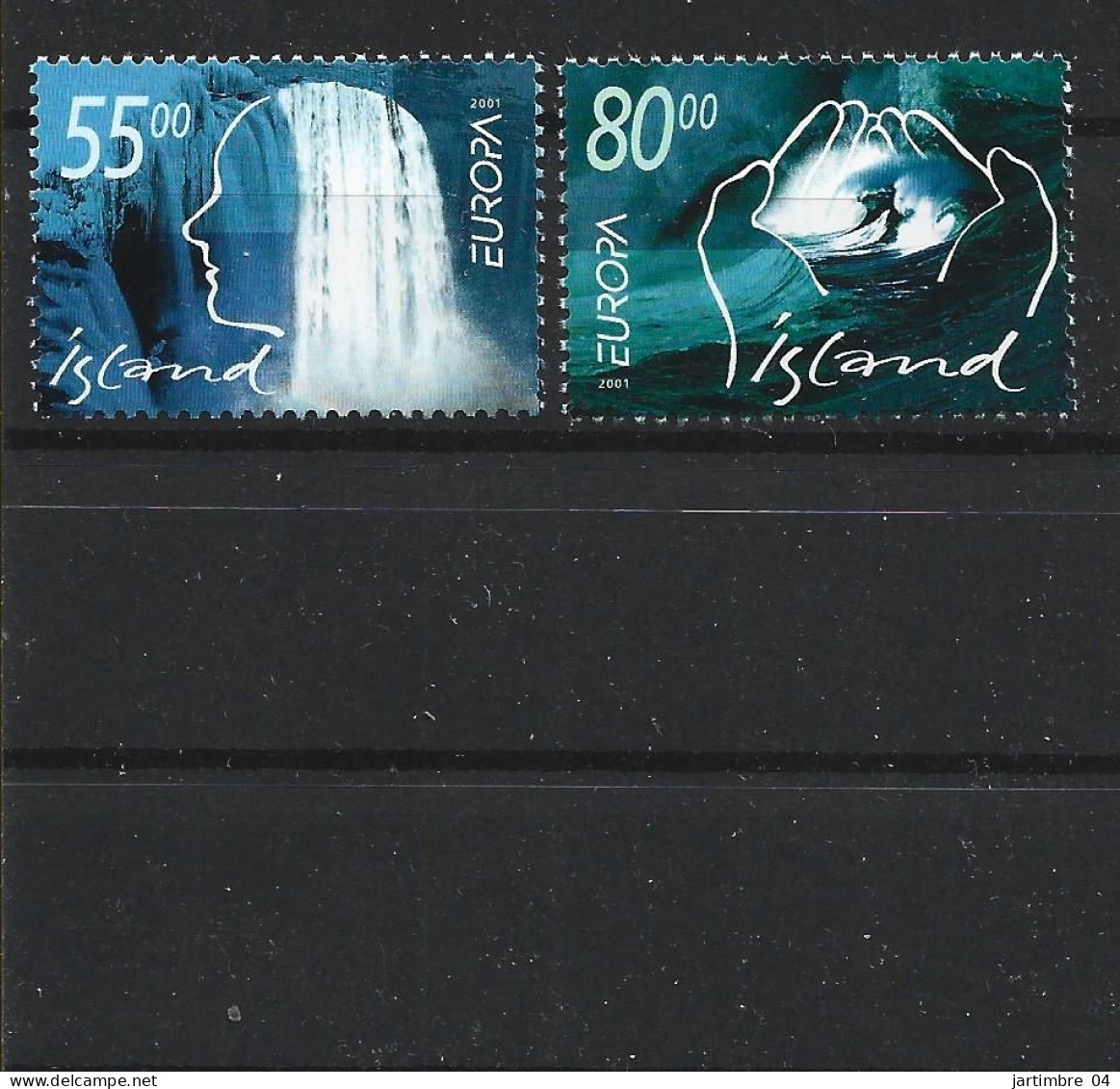 2001 ISLANDE 914-15 ** Europa, Eau - Unused Stamps