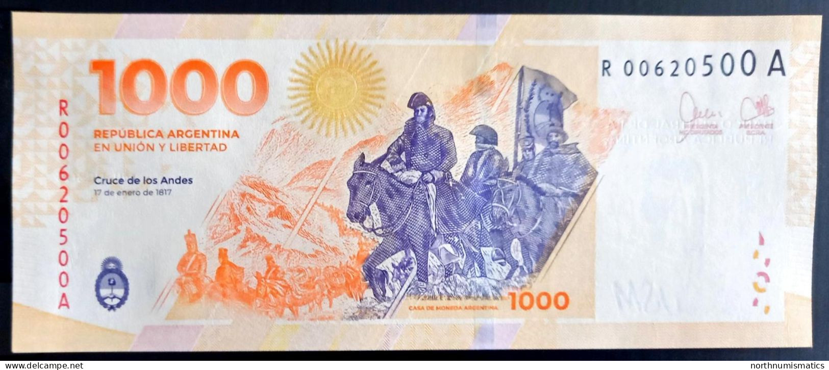 Argentina 1000 Pesos R Replacement Unc - Argentina