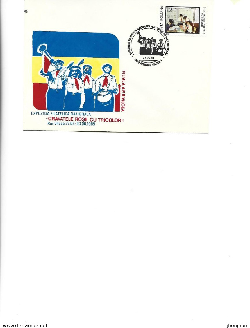 Romania - Occasional Env,1989 - National Philatelic Exhibition "Red Ties With Tricolor". 1989 Rm. Va 1949-1989, Scouting - Poststempel (Marcophilie)