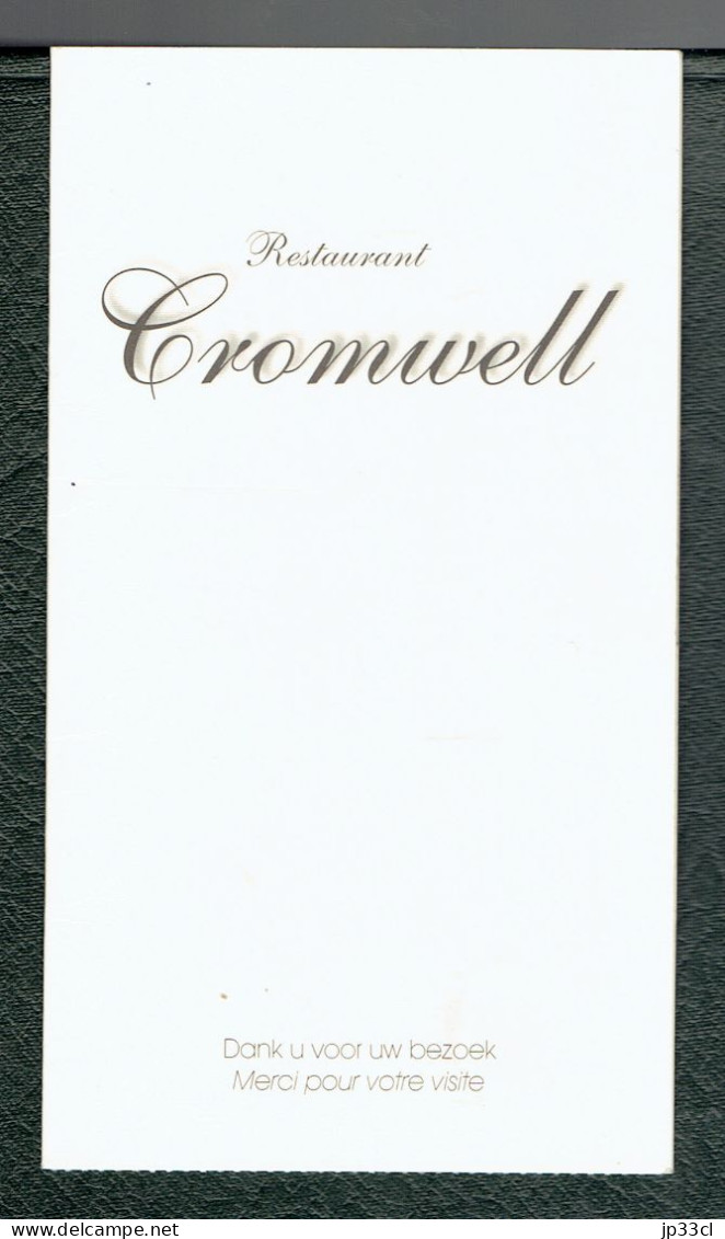 Souvenirs D'un Repas à La Taverne - Restaurant "Cromwell" (Oostende - Ostende) En 1999 - Tourism Brochures