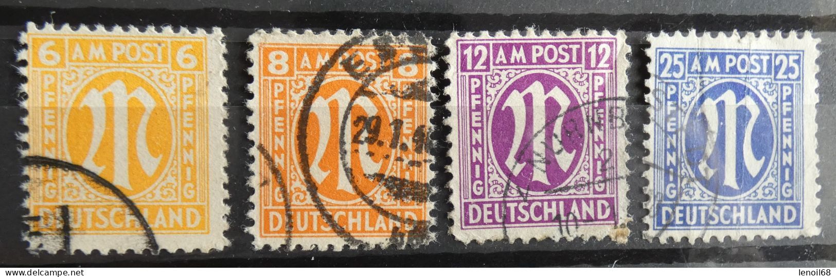 Lot De 4 Timbres Bizone Allemagne Occupation Américaine Et Britannique AM Post - Used