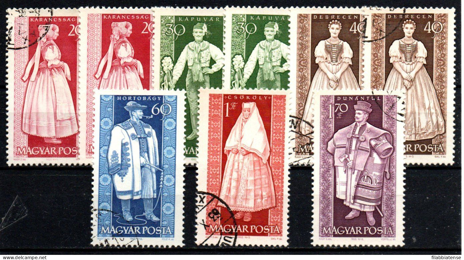 1963 - Ungheria 1579 X 2 + 1580 X 2 + 1581 X 2 + 1582/84 Costumi Popolari     ------ - Used Stamps