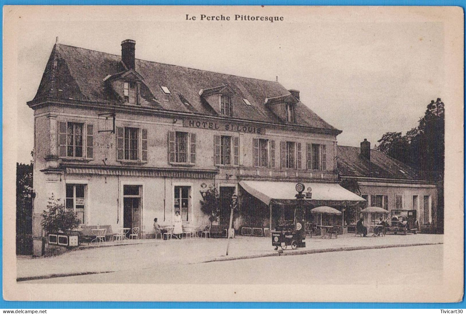 CPA ORNE (61) - LA PERCHE PITTORESQUE - BELLEME - HOTEL SAINT-LOUIS - POMPE A ESSENCE - Other & Unclassified