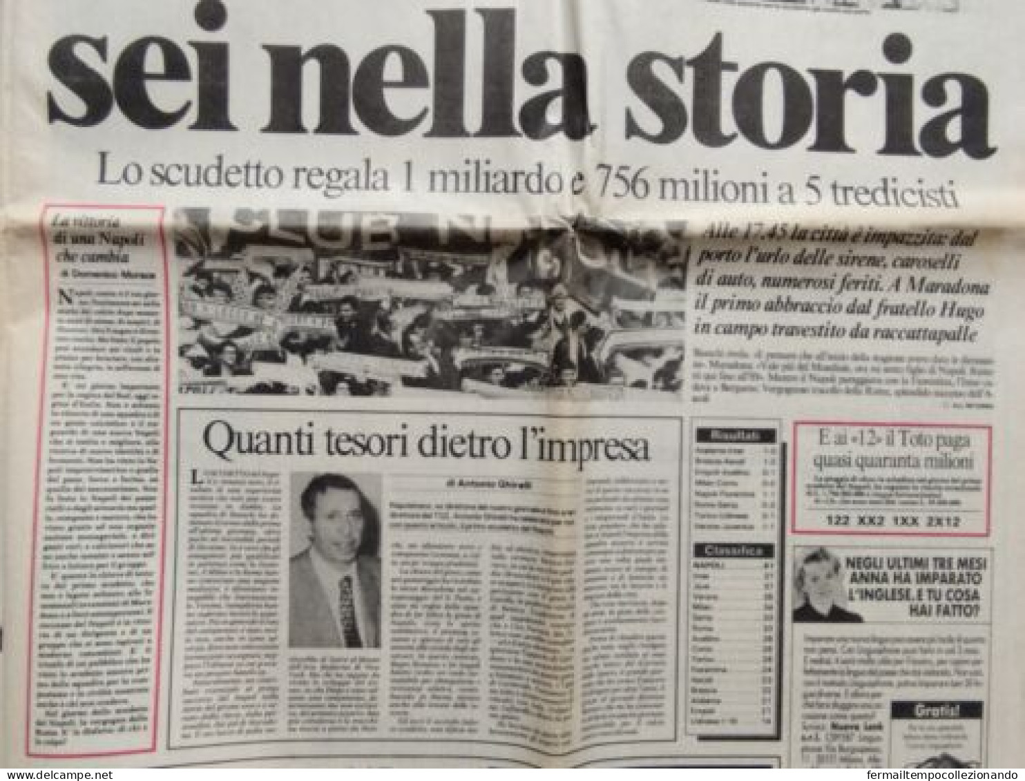 218  Giornale Corriere Dello Sport  1 Scudetto Napoli Sei Nella Storia Maradona - Zeitschriften & Kataloge