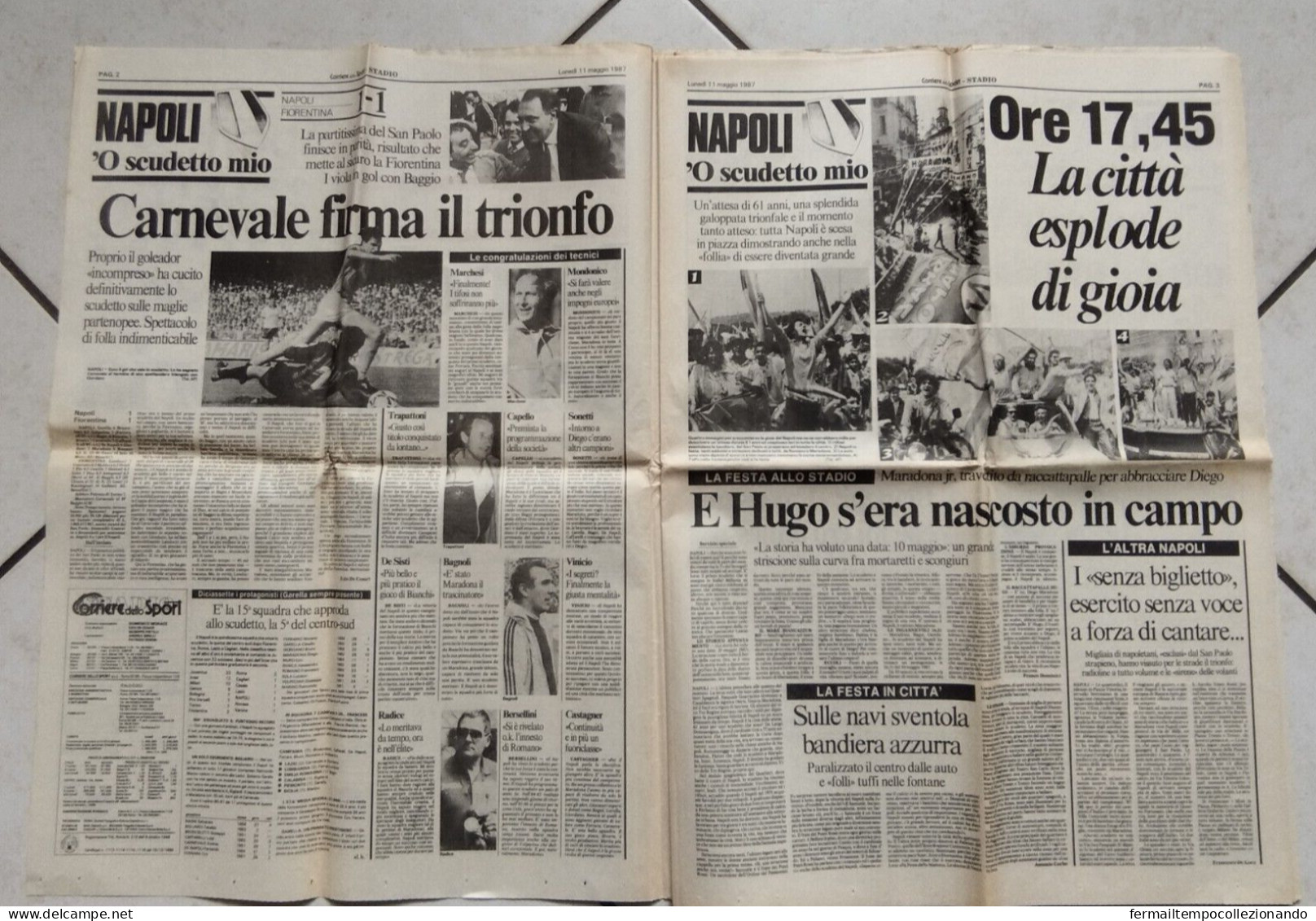 218  Giornale Corriere Dello Sport  1 Scudetto Napoli Sei Nella Storia Maradona - Magazines & Catalogs