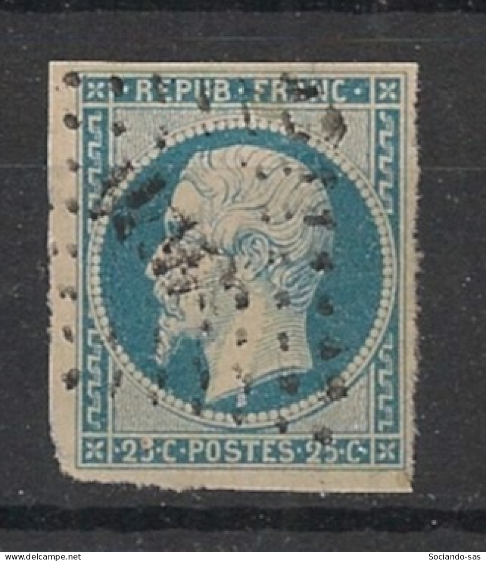 FRANCE - 1852 - N°YT. 10 - Louis-Napoléon 25c Bleu - Oblitération Petits Chiffres - Oblitéré / Used - 1852 Louis-Napoleon