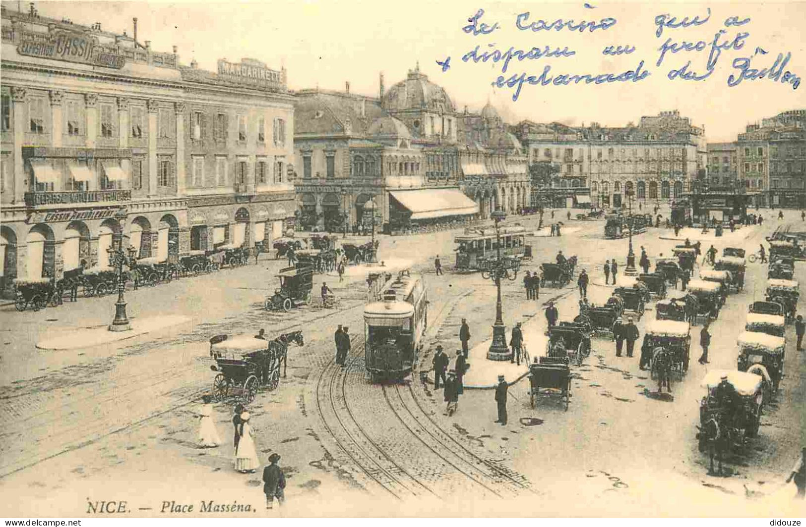 Reproduction CPA - 06 Nice - Place Masséna - Tramway - En 1900 - CPM Format CPA - Voir Scans Recto-Verso - Places, Squares
