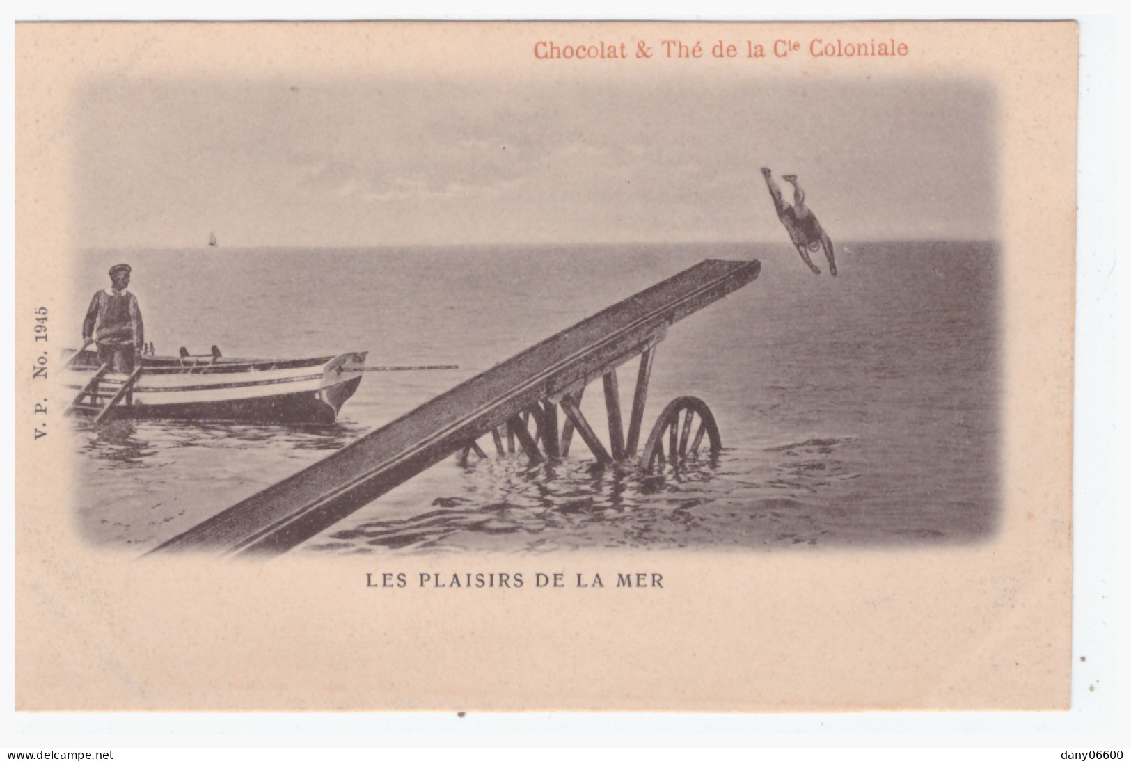  Les Plaisirs De La Mer - CHOCOLAT & THE DE LA Cie COLONIALE  (carte Animée) - Natation
