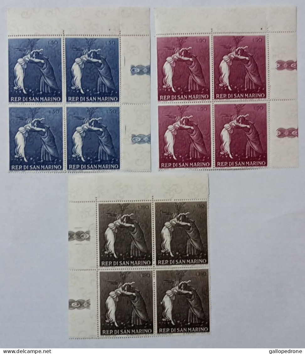 1968 San Marino, 2 Serie Complete In Quartina D'angolo NUOVI MNH** - Nuevos