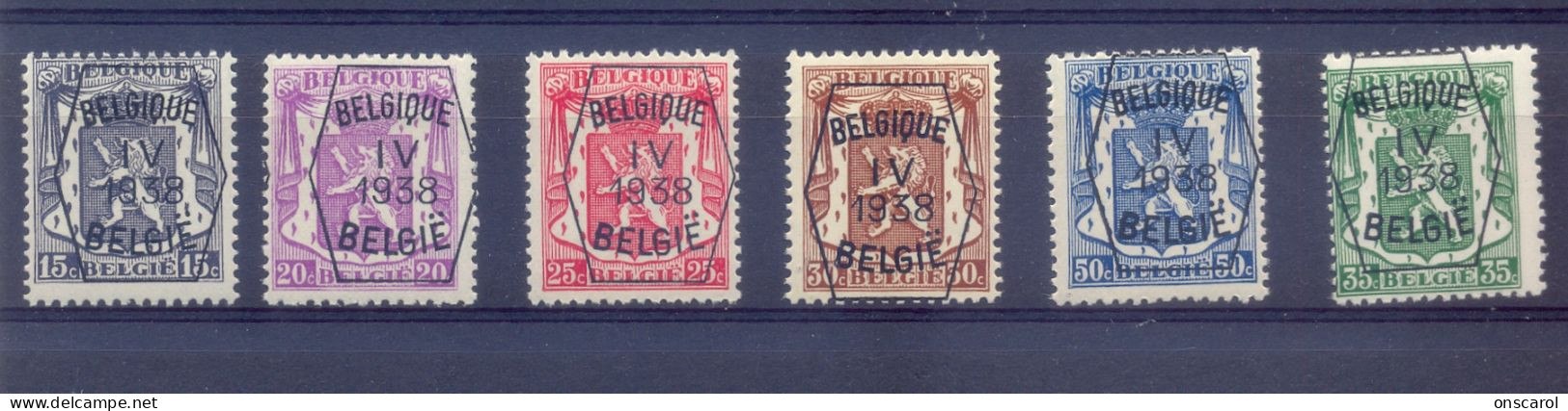 Reeks 4 PRE351/PRE356 Postgaaf ** MNH PRACHTIG - Typo Precancels 1936-51 (Small Seal Of The State)