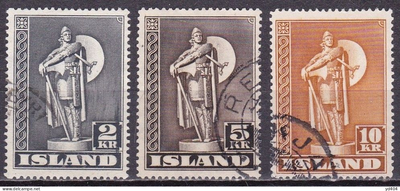 IS039 – ISLANDE – ICELAND – 1939-43 – STATUE OF KARLSEFNI – SG # 254/6 USED 4 € - Gebraucht