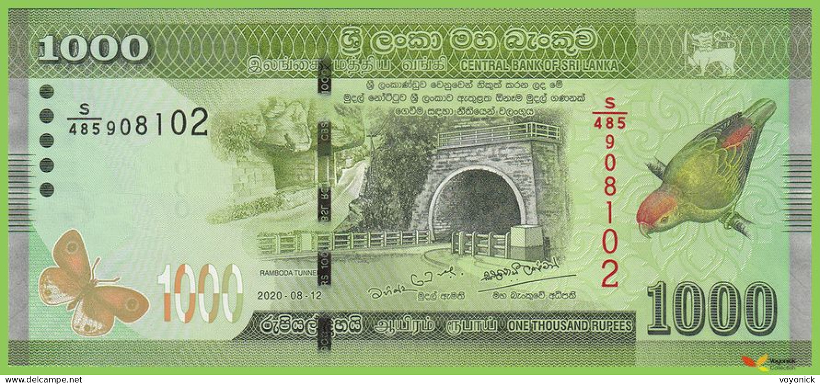 Voyo SRI LANKA 1000 Rupees 2020 P127g B127f S/485 UNC - Sri Lanka