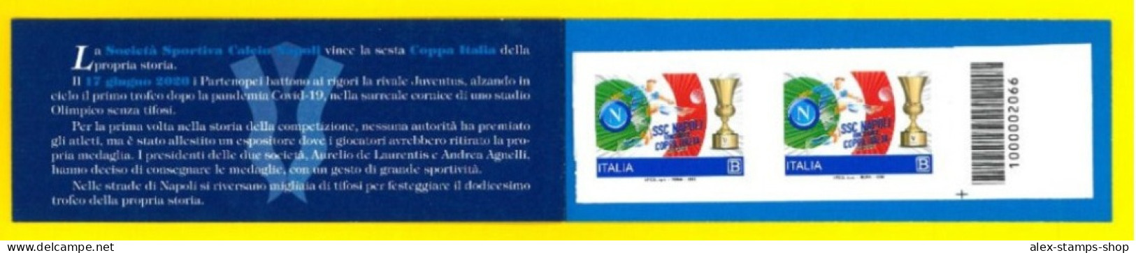 ITALIA 2020 NEW BOOKLET NAPOLI FOOTBALL CLUB CODICE A BARRE NUM.018 - RARE - Booklets