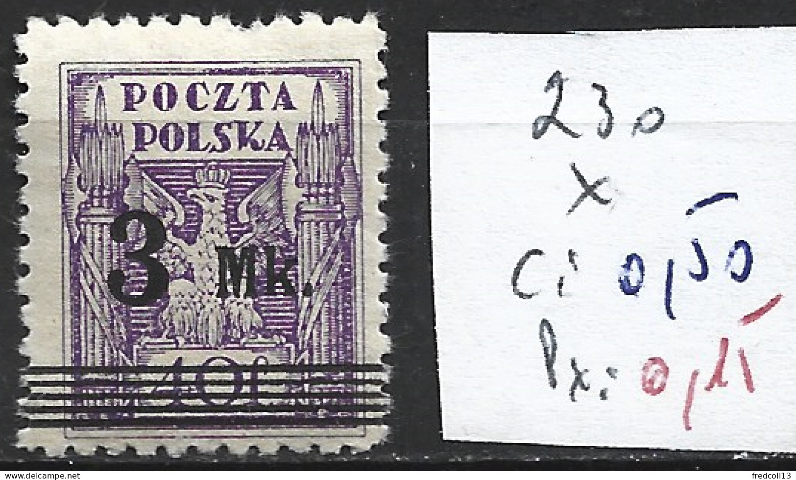 POLOGNE 230 * Côte 0.50 € - Unused Stamps