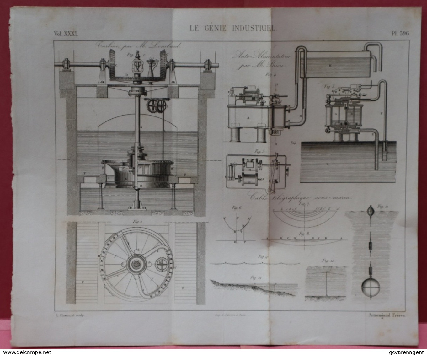 TURBINE PAR M.LOMBARD , AUTO ALIMENTATEUR PAR M.BRIERE   28X24 CM - VOIR IMAGES - Máquinas