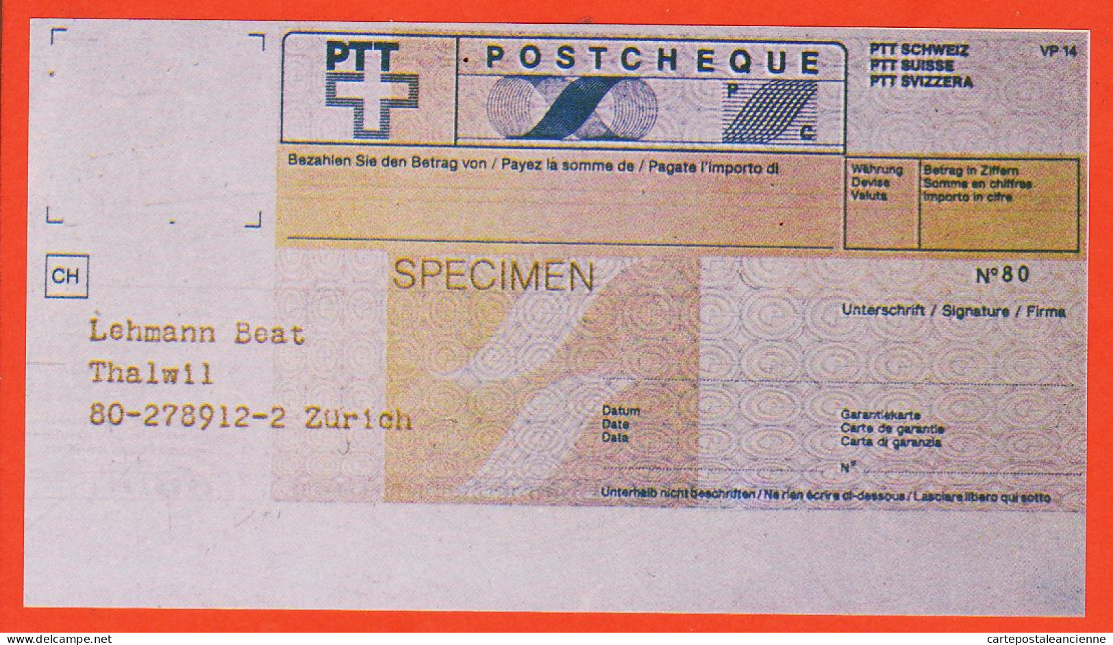 7213 / ⭐ ♥️ PTT Schweiz Suisse Svizze Specimen Postcheque Photocopie Outil Dictatique PTT Instruction LA  POSTE - Schecks  Und Reiseschecks