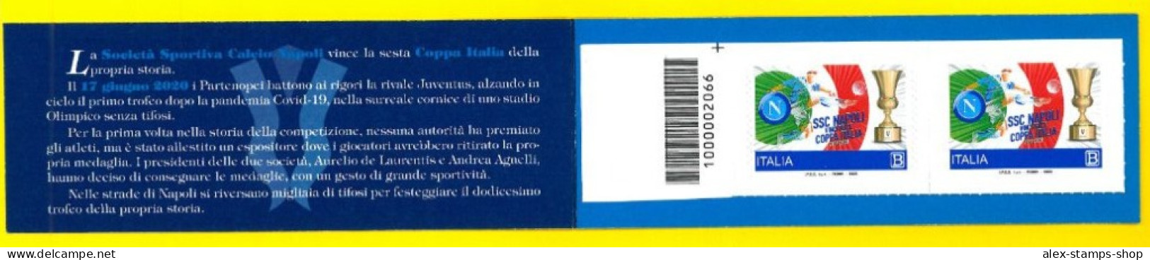 ITALIA 2020 NEW BOOKLET NAPOLI FOOTBALL CLUB CODICE A BARRE NUM.007 - RARE - Carnets