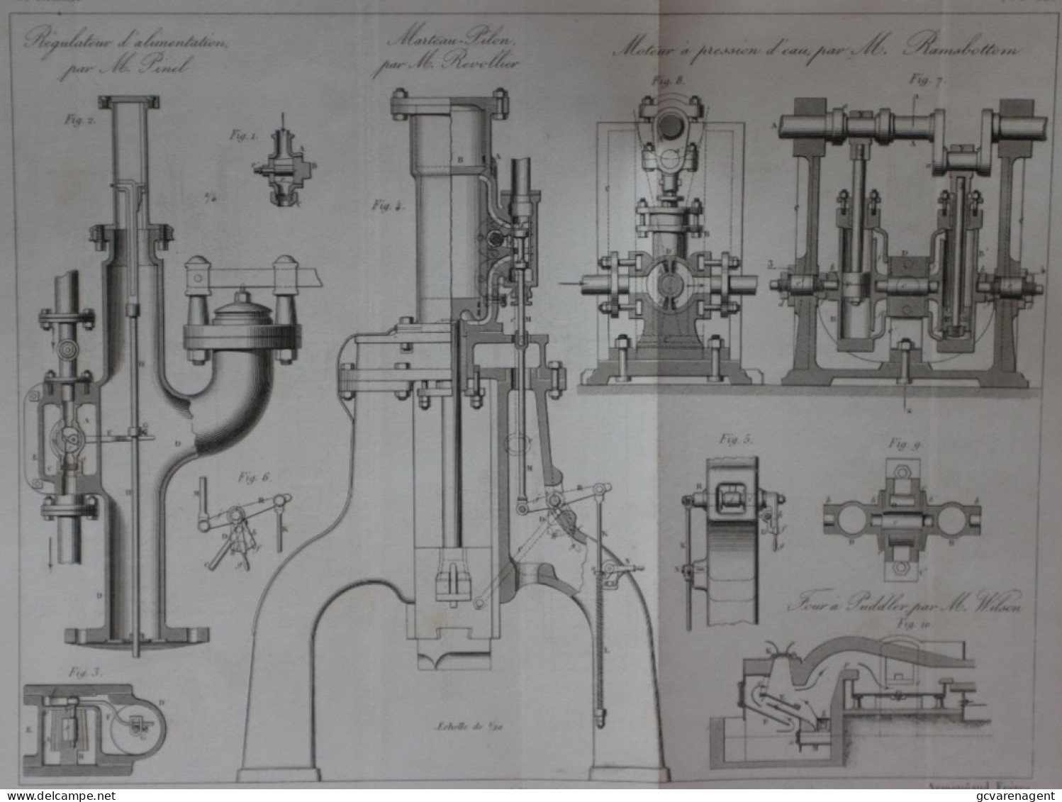 REGULATEUR L'ALIMENTATION PAR M.PINEL , MARTEAU PILON PAR REVOLLIER, MOTOR A PRESSION , RAMSBOT   28X24 CM - VOIR IMAGES - Machines