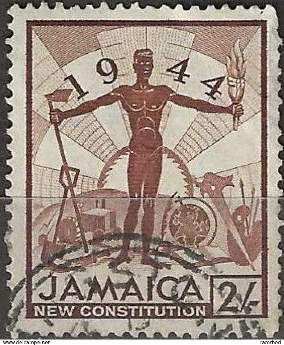 JAMAICA 1945 New Constitution - 2s. Labour And Learning FU - Jamaica (...-1961)