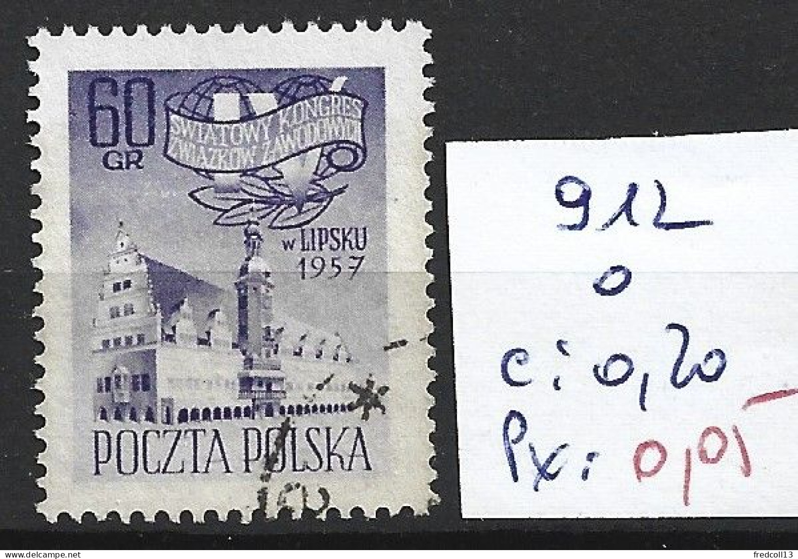 POLOGNE 912 Oblitéré Côte 0.20 € - Gebraucht