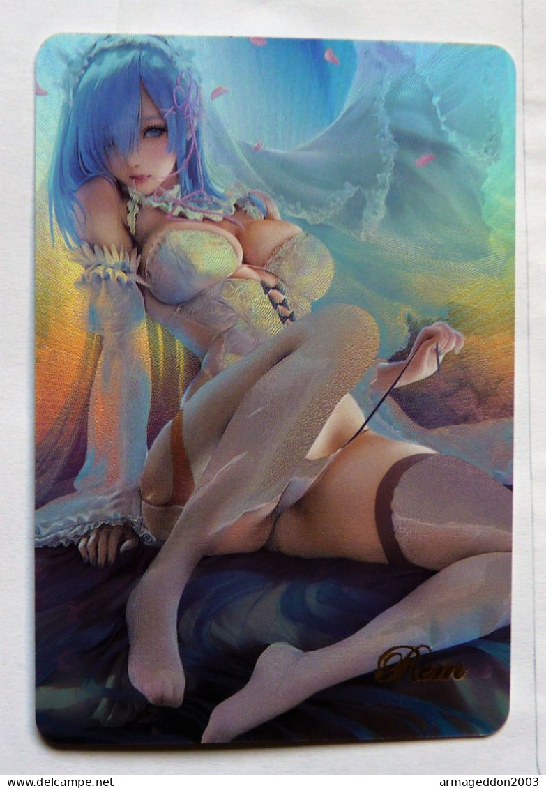 CARTE SEXY GIRL WAIFU BEAUTY MANGA ANIME HOLO Re:Zero / REM - Autres & Non Classés