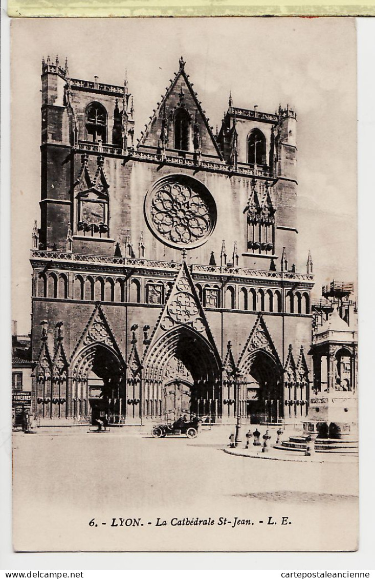 15748 ● LYON Rhone Cathédrale SAINT-JEAN St Facade Parvis 1910s- L.E 6 - Lyon 5