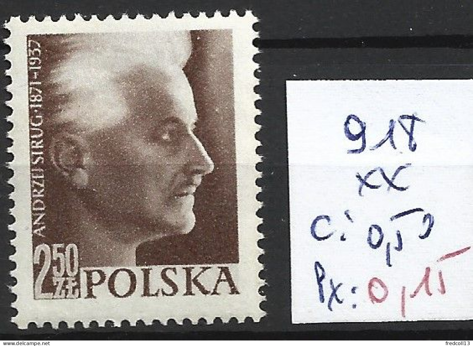 POLOGNE 918 ** Côte 0.50 € - Unused Stamps