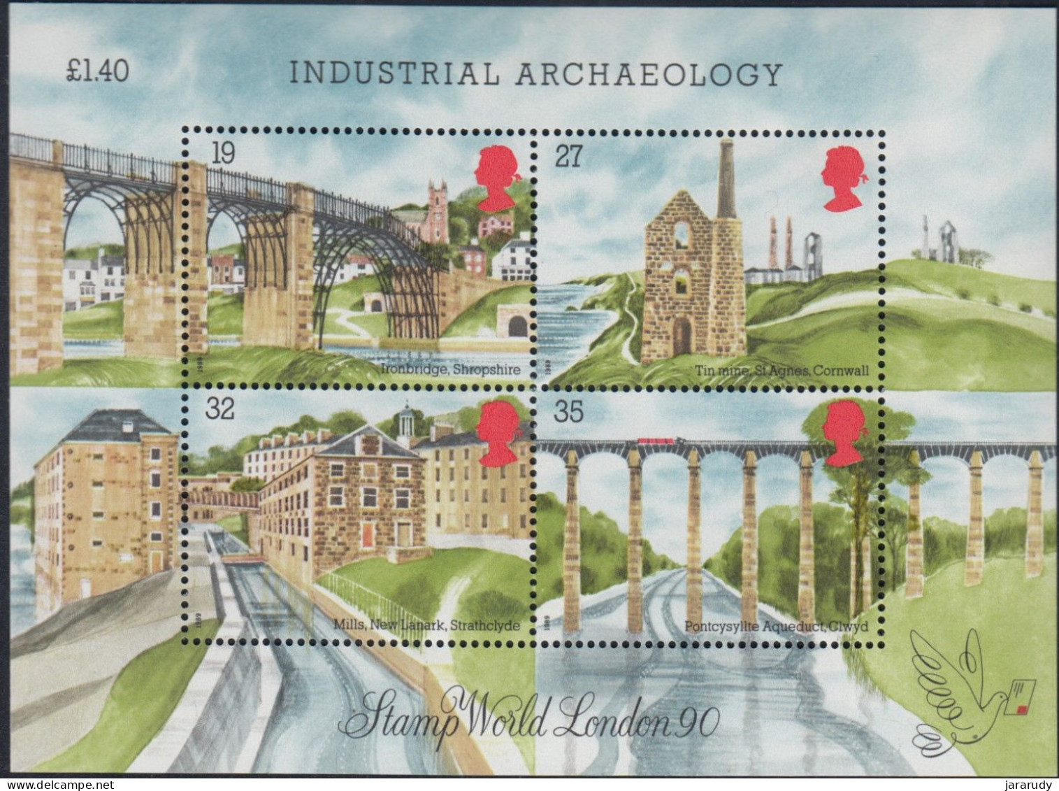 GRAN BRETAÑA ARQUITECTURA 1989 BF 5 MNH - Blocs-feuillets