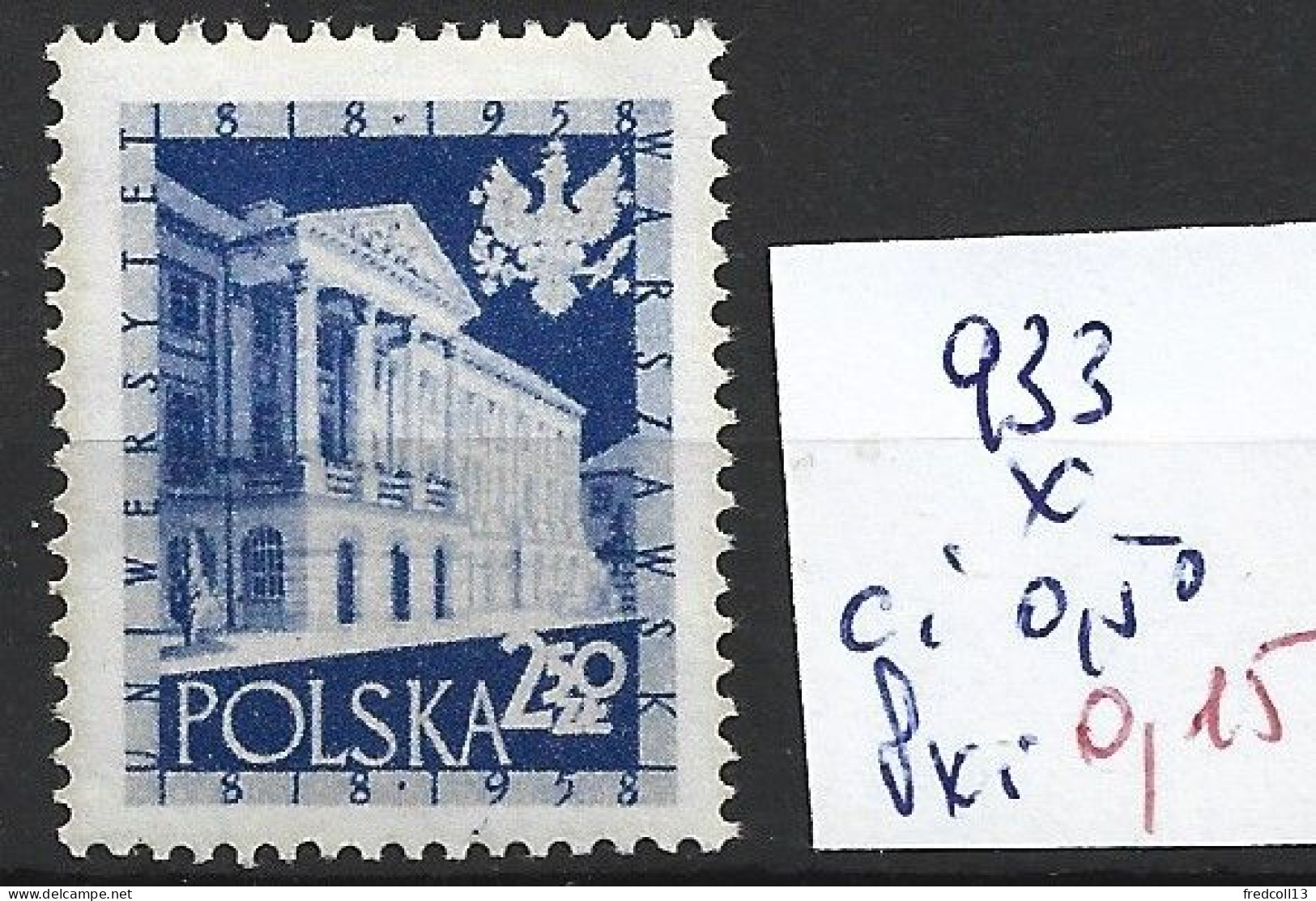 POLOGNE 933 * Côte 0.50 € - Unused Stamps