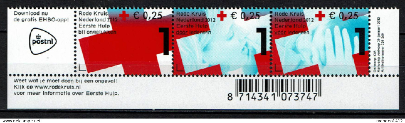 Nederland 2012 - NVPH 2902a+b+c - Eerste Hulp, Rode Kruis, Croix Rouge, Red Cross, MNH - Ongebruikt